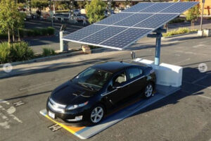 Solar electric vehicle charging pile